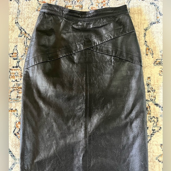 Authentic Vintage Leather Skirt - Picture 2 of 6
